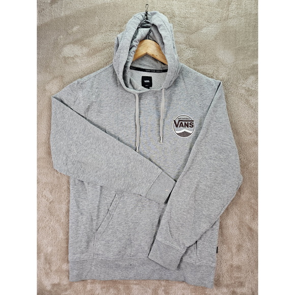 VANS Other - Vans Off The Wall Hoodie Pullover Sweatshirt Mens Sz S Burgundy Grey Skateboard